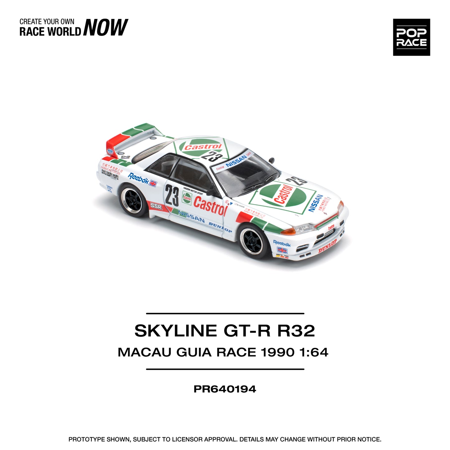 (Pre-Order) PR640194 Nissan Skyline GT-R R32 MACAU GUIA RACE 1990 WINNER