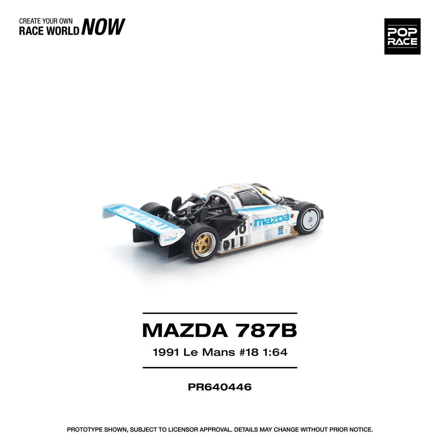 (Pre-Order) (PR640446) Pop Race Mazda 787B 1991 Le Mans 24hrs #18