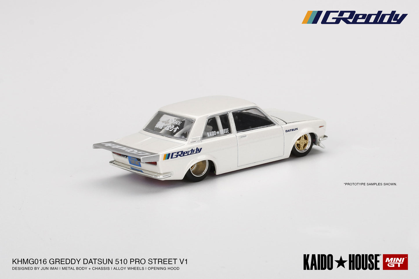 (KHMG016) Datsun 510 Pro Street GREDDY Pearl White