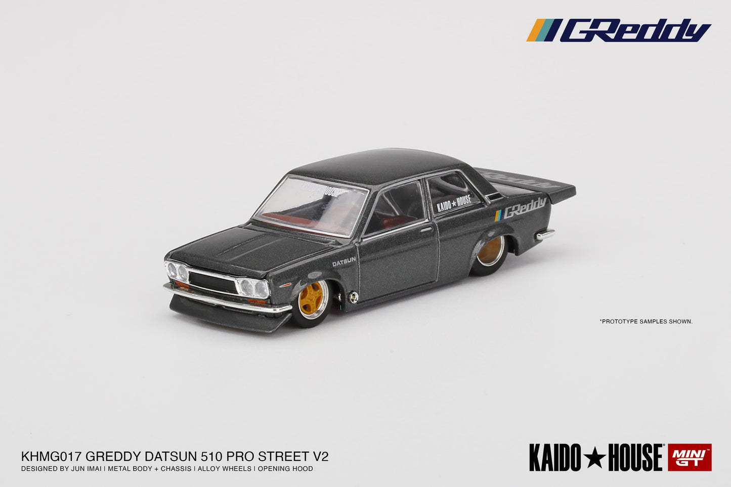 (KHMG017) Datsun 510 Pro Street GREDDY Gun Metal Grey