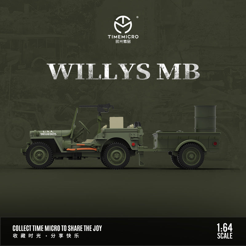 (TM643702-2) TimeMicro 1:64 - Willys Trailer Version