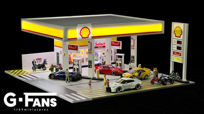 (710035) - G-Fans 1:64 Shell Gas Station Diorama