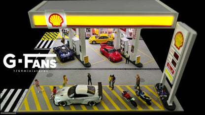 (710035) - G-Fans 1:64 Shell Gas Station Diorama