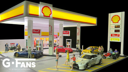 (710035) - G-Fans 1:64 Shell Gas Station Diorama