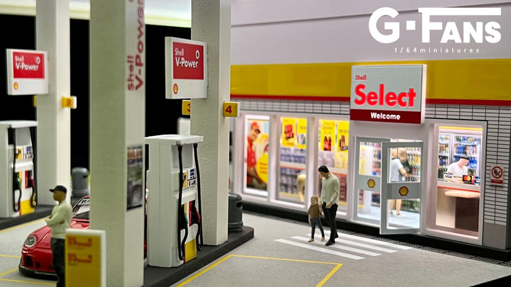 (710035) - G-Fans 1:64 Shell Gas Station Diorama