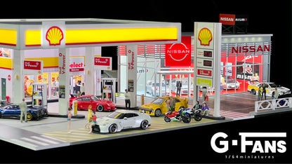(710035) - G-Fans 1:64 Shell Gas Station Diorama