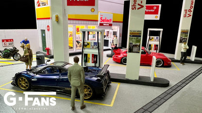 (710035) - G-Fans 1:64 Shell Gas Station Diorama