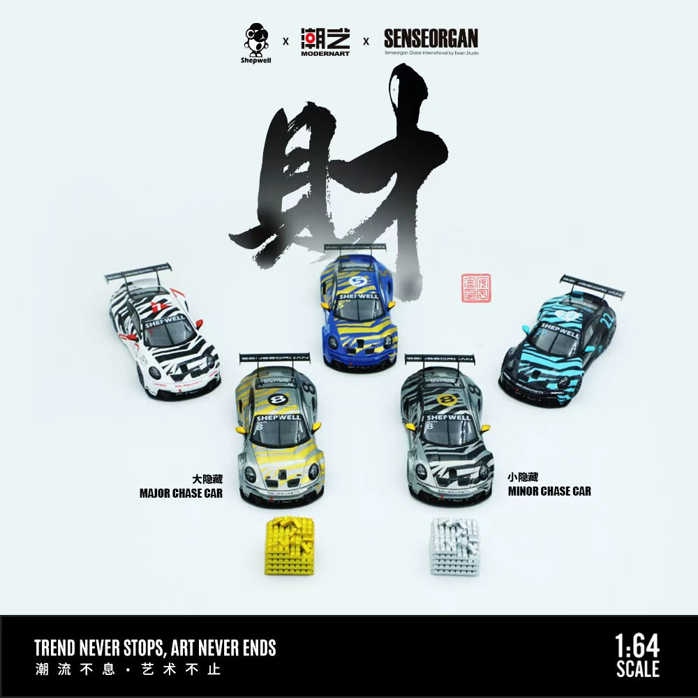 Modernart x Shepwell x Senseorgan - (MD647312) Porsche 911 CUP Gray & Blue #22 (AIT release)