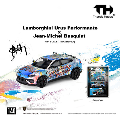 (Pre-Order) (241094(A)) Trends Hobby 1:64 Lamborghini Urus Performance x Basquiat (Matte White)