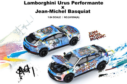 (Pre-Order) (241094(A)) Trends Hobby 1:64 Lamborghini Urus Performance x Basquiat (Matte White)
