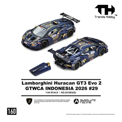 (Pre-Order) 241083(Q) Trends Hobby 1/64 Lamborghini Huracán GT3 EVO 2 GTWCA Indonesia 2026 #29