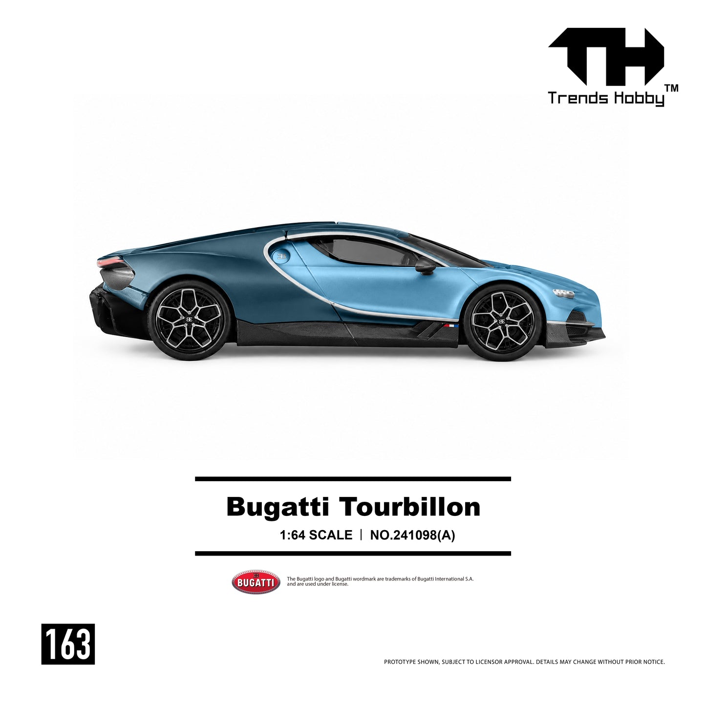 (Pre-Order) 241098(A) Trends Hobby 1/64 Bugatti Tourbillon (Blue Atlantic)