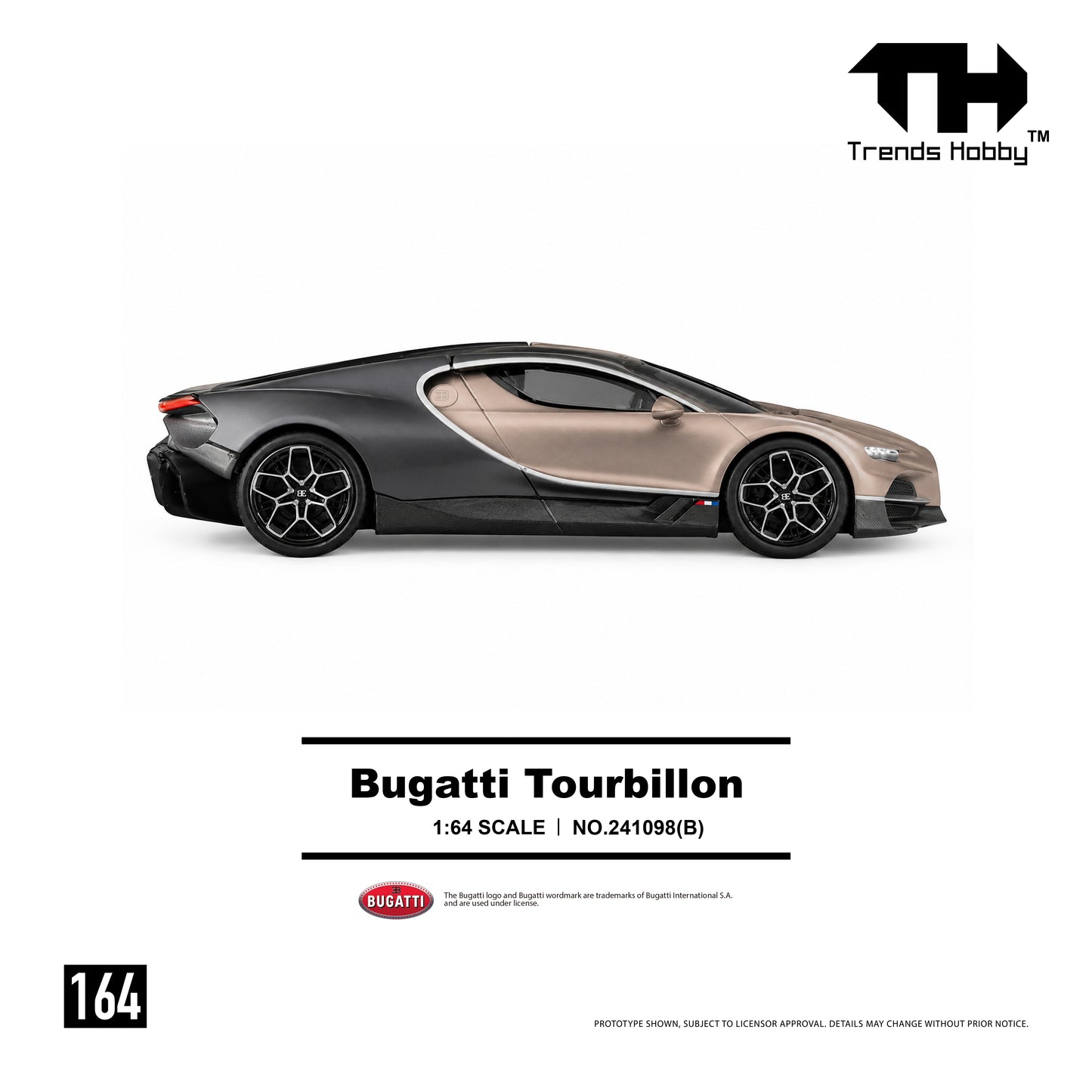 (Pre-Order) 241098(B) Trends Hobby 1/64 Bugatti Tourbillon (Dore Gold)