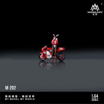(Pre-Order) (MO222202) Honda Red Bunny Motorcycle with Figure Resin Model