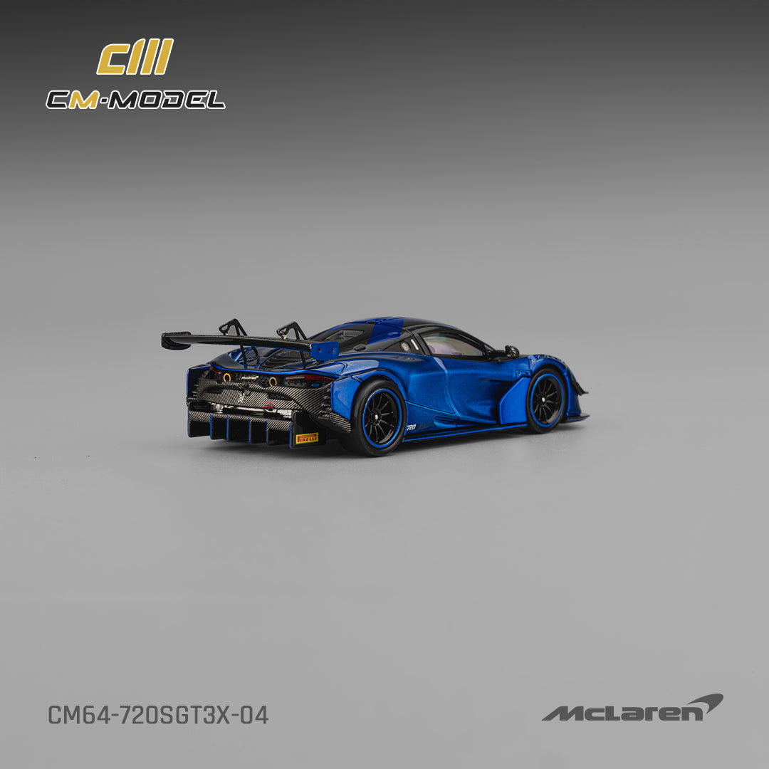 (Pre-Order) (CM64-720SGT3X-04) Mclaren 720SGT3X (Aurora Blue)