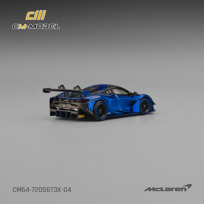 (Pre-Order) (CM64-720SGT3X-04) Mclaren 720SGT3X (Aurora Blue)