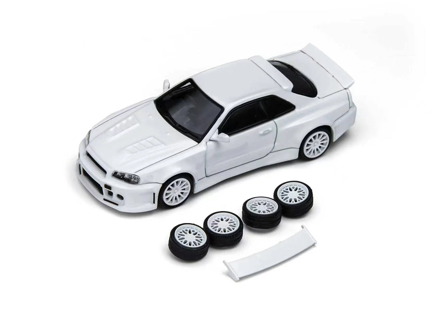 (TM648402) TimeMicro × PSC DESIGN - Nissan R34 "Smilodon"  White (Engineer Edition)