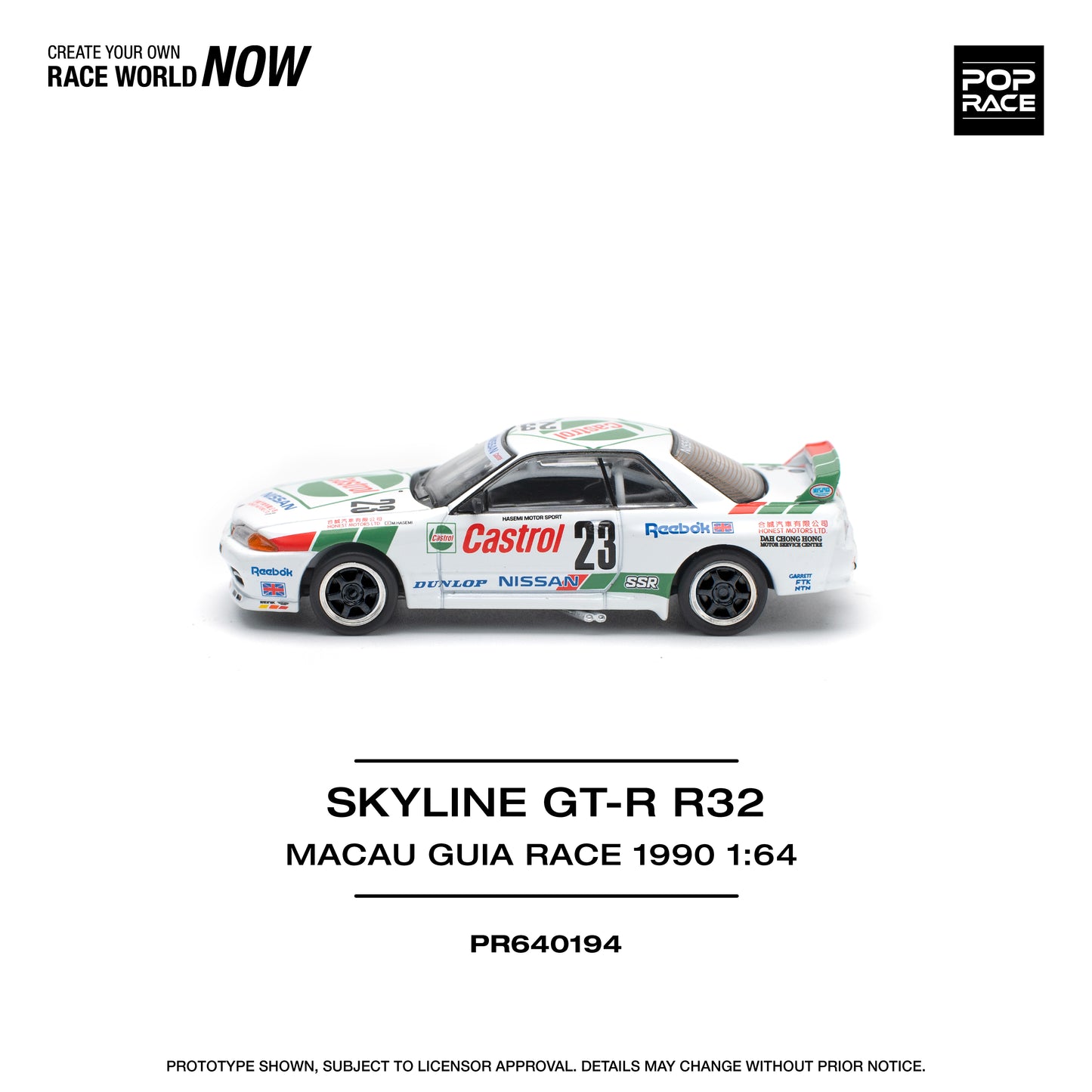 (Pre-Order) PR640194 Nissan Skyline GT-R R32 MACAU GUIA RACE 1990 WINNER