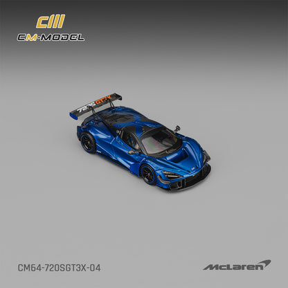 (Pre-Order) (CM64-720SGT3X-04) Mclaren 720SGT3X (Aurora Blue)