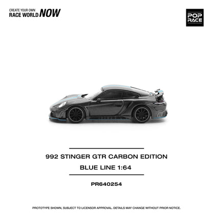 (Pre-Order) (PR640254) 992 STINGER GTR CARBON EDITION (BLUE LINE)