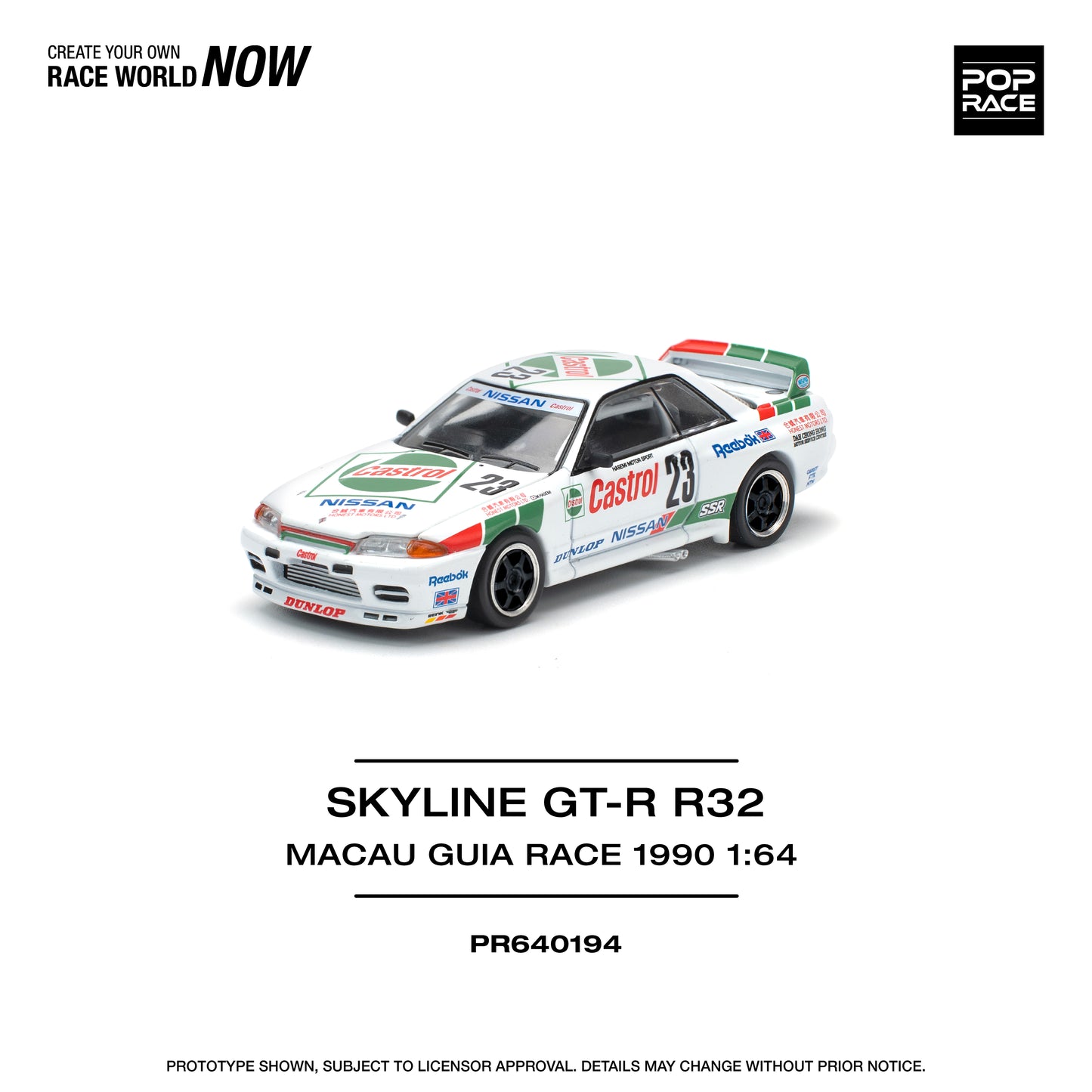 (Pre-Order) PR640194 Nissan Skyline GT-R R32 MACAU GUIA RACE 1990 WINNER