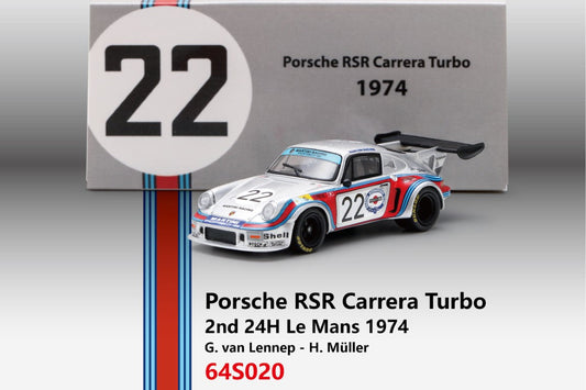 (Pre-Order) (64S020) Porsche RSR Carrera Turbo No.22 2nd 24H Le Mans 1974 - G. van Lennep - H. Müller