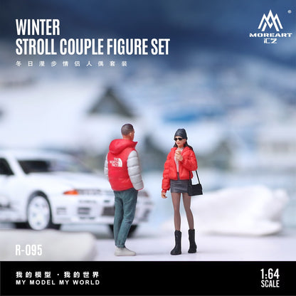 (Pre-Order) (MO223095) Winter Walk Couple Set Realistic Resin Model