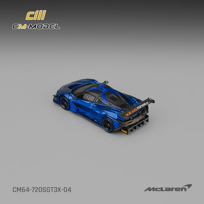 (Pre-Order) (CM64-720SGT3X-04) Mclaren 720SGT3X (Aurora Blue)