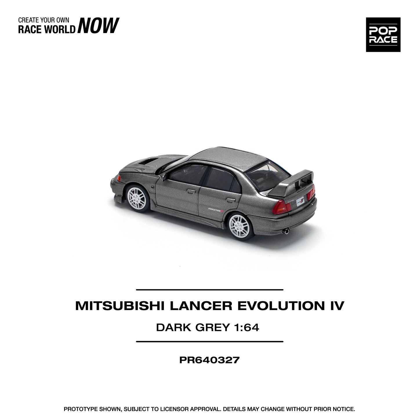 (Pre-Order) (PR640327) - MITSUBISHI LANCER EVOLUTION IV DARK GREY