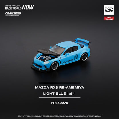 (Pre-Order) (PR640270) MAZDA RX-8 RE-AMEMIYA - LIGHT BLUE