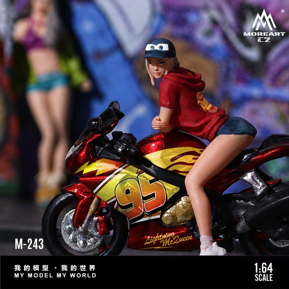 (Pre-Order) (MO222243) Mcqueen Suzuki Motorcycle with figurine