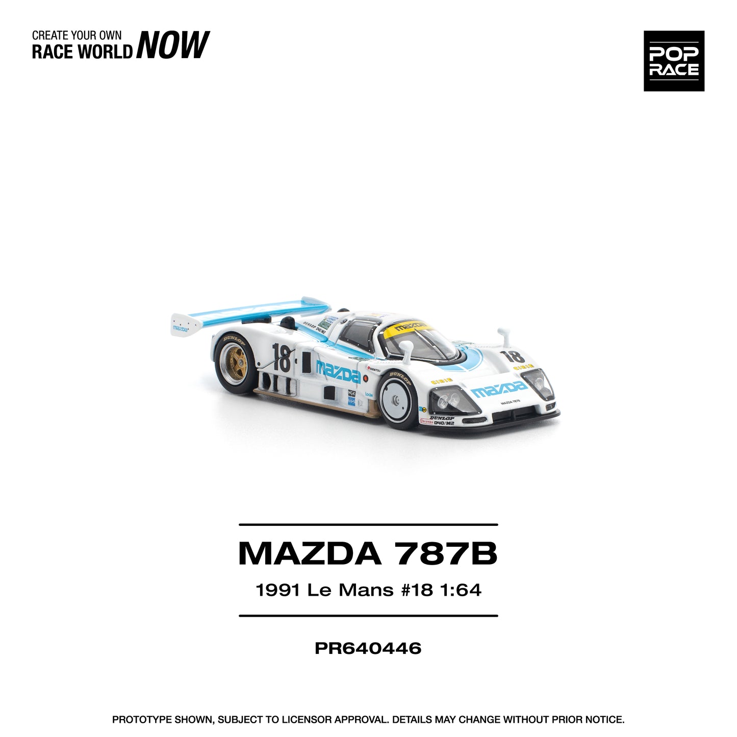 (Pre-Order) (PR640446) Pop Race Mazda 787B 1991 Le Mans 24hrs #18