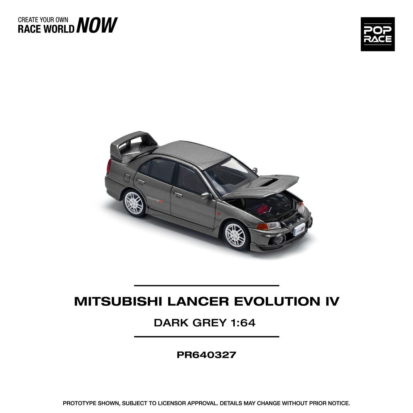 (Pre-Order) (PR640327) - MITSUBISHI LANCER EVOLUTION IV DARK GREY