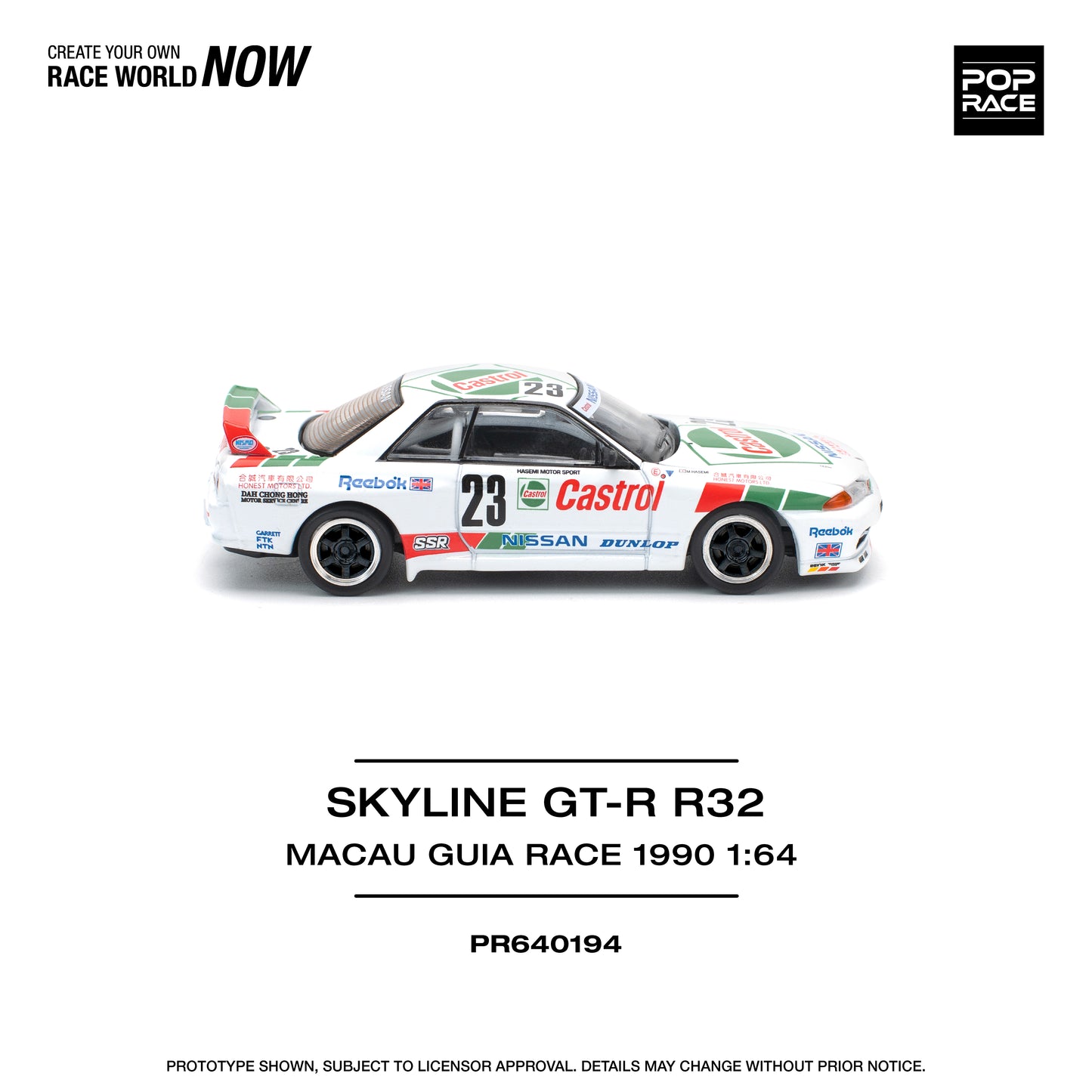 (Pre-Order) PR640194 Nissan Skyline GT-R R32 MACAU GUIA RACE 1990 WINNER
