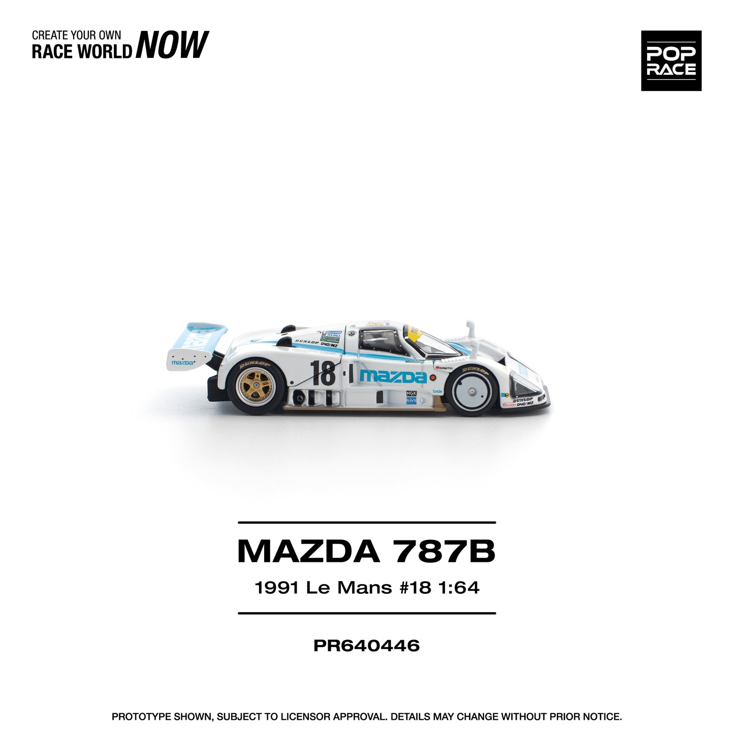 (Pre-Order) (PR640446) Pop Race Mazda 787B 1991 Le Mans 24hrs #18