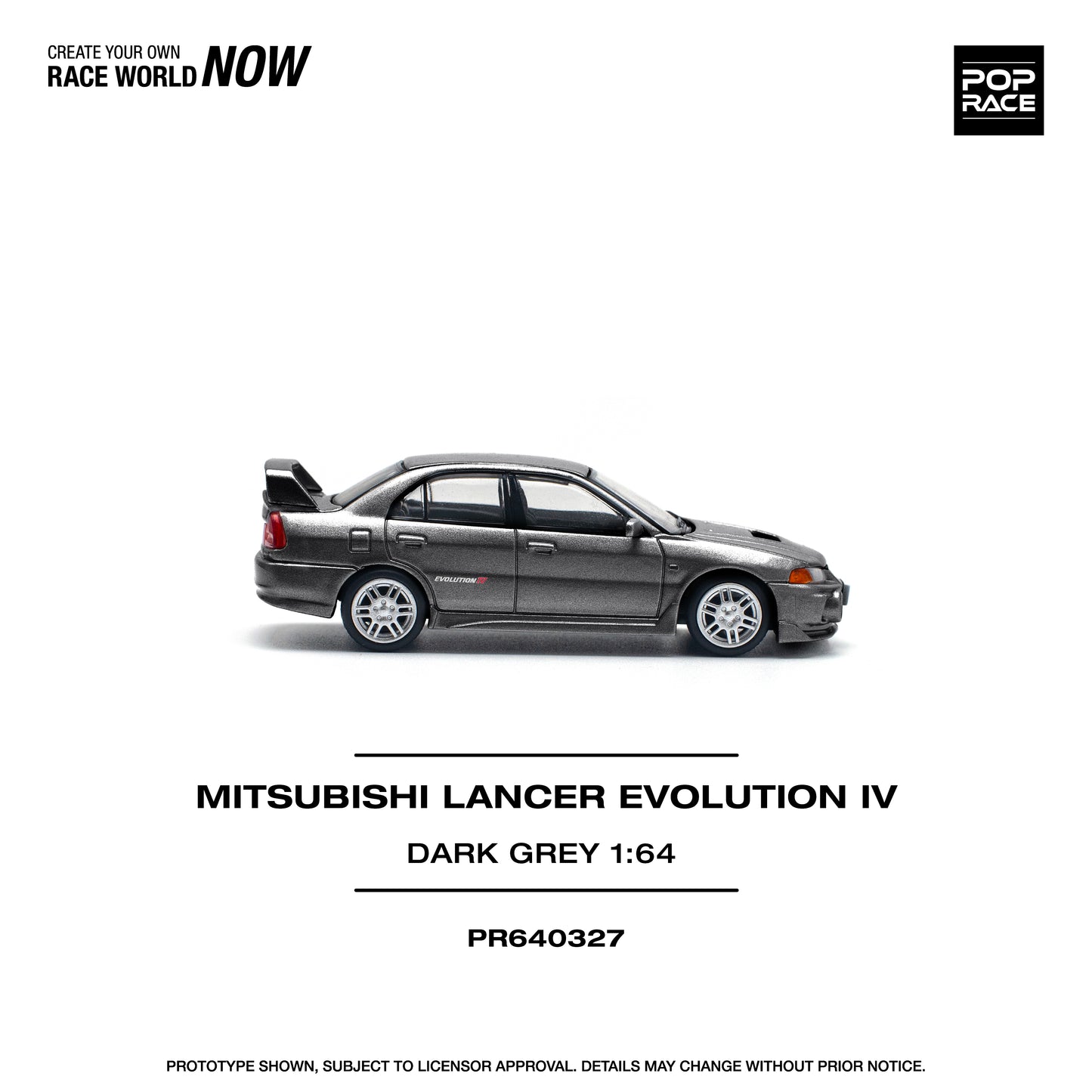 (Pre-Order) (PR640327) - MITSUBISHI LANCER EVOLUTION IV DARK GREY