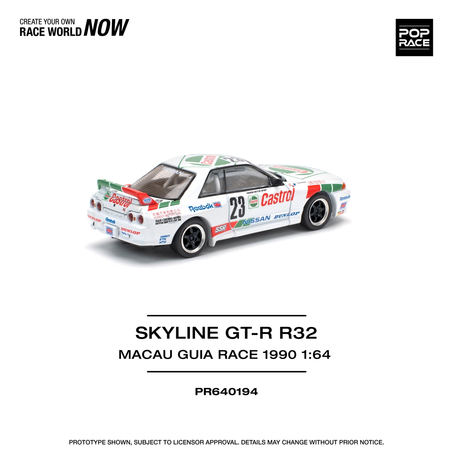 (Pre-Order) PR640194 Nissan Skyline GT-R R32 MACAU GUIA RACE 1990 WINNER