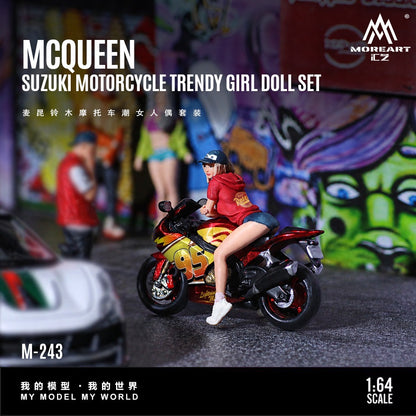 (Pre-Order) (MO222243) Mcqueen Suzuki Motorcycle with figurine