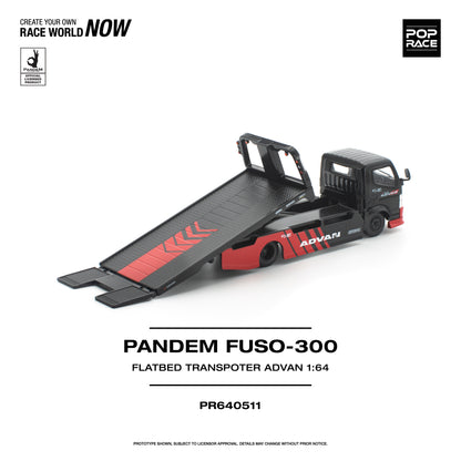 (Pre-Order) (PR640511) PANDEM FUSO 300 FLATBED TRANSPORTER - ADVAN