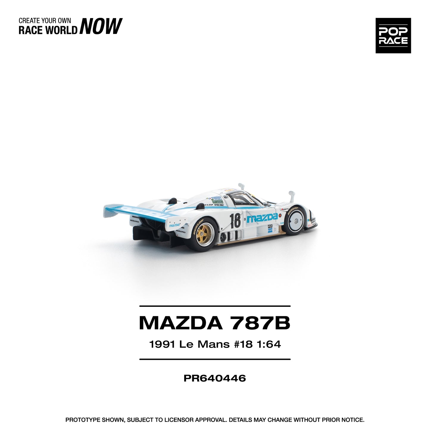 (Pre-Order) (PR640446) Pop Race Mazda 787B 1991 Le Mans 24hrs #18