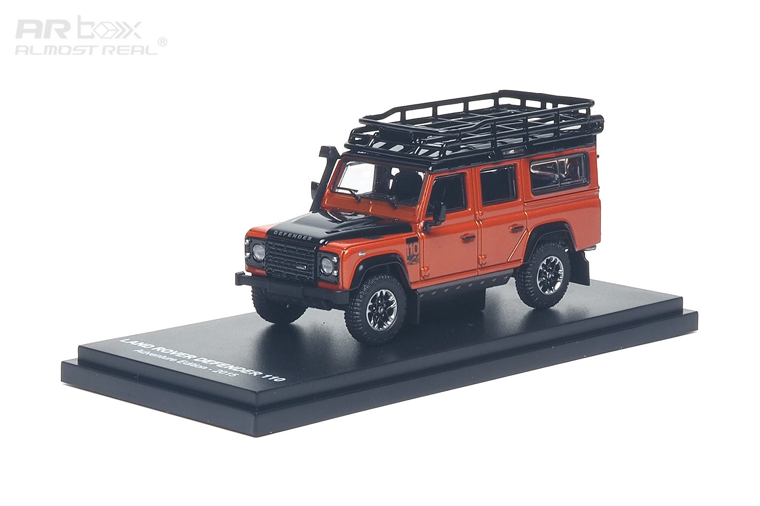 AR Box 1:64 Land Rover Defender 110 Adventure Edition 2015 Orange (AR610301001) - Front View