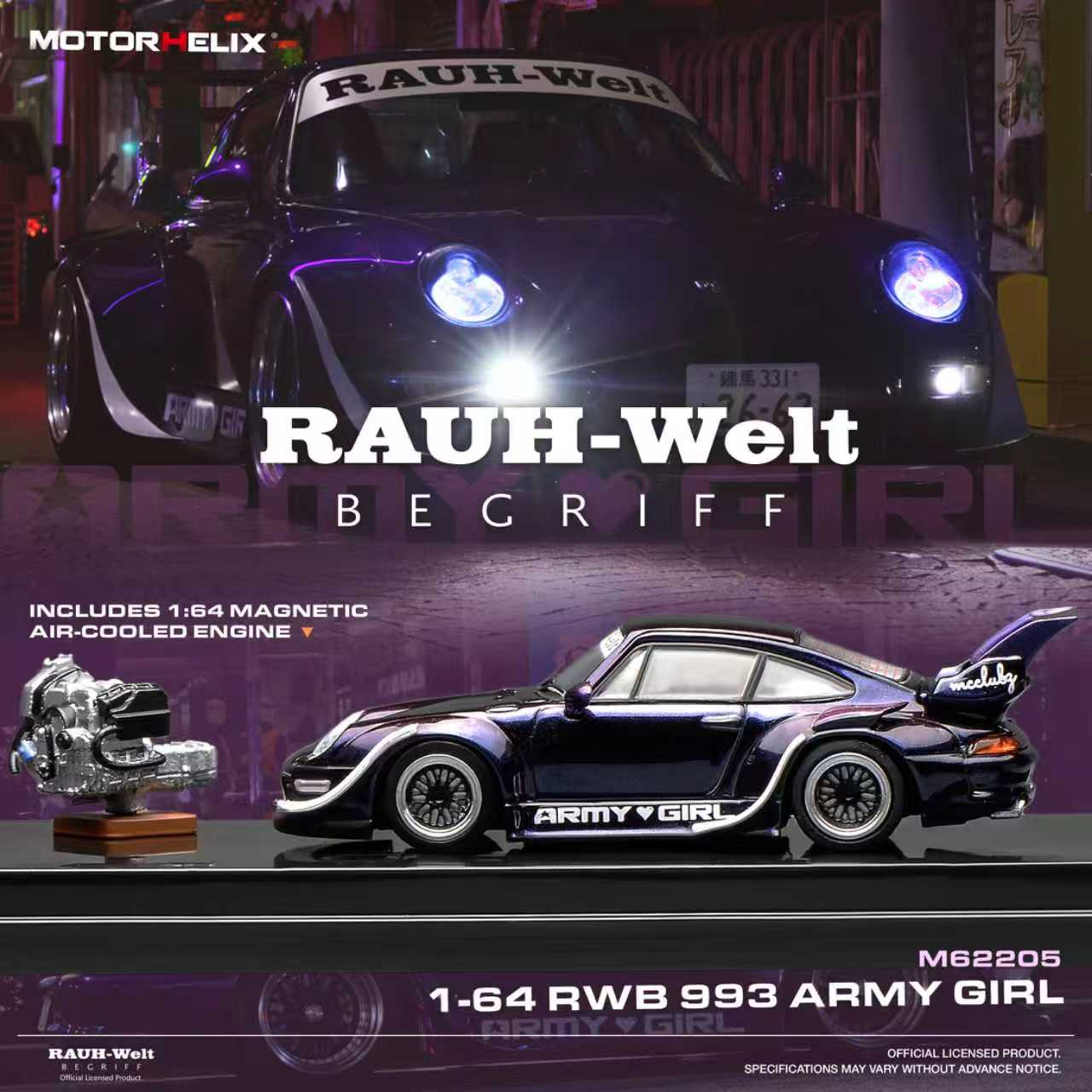 (Pre-Order) (M62205) RWB 993 Army Girl (Purple) + Engine
