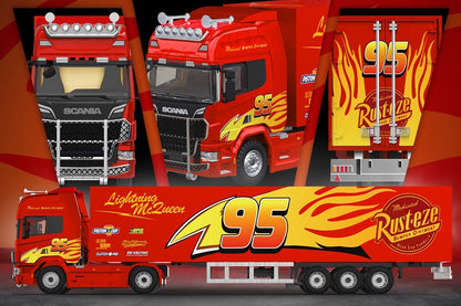 (Pre-Order)(CC644029) Scania Container Truck - Lightning McQueen Livery