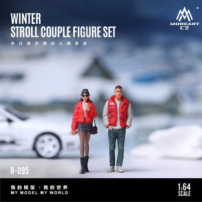 (Pre-Order) (MO223095) Winter Walk Couple Set Realistic Resin Model