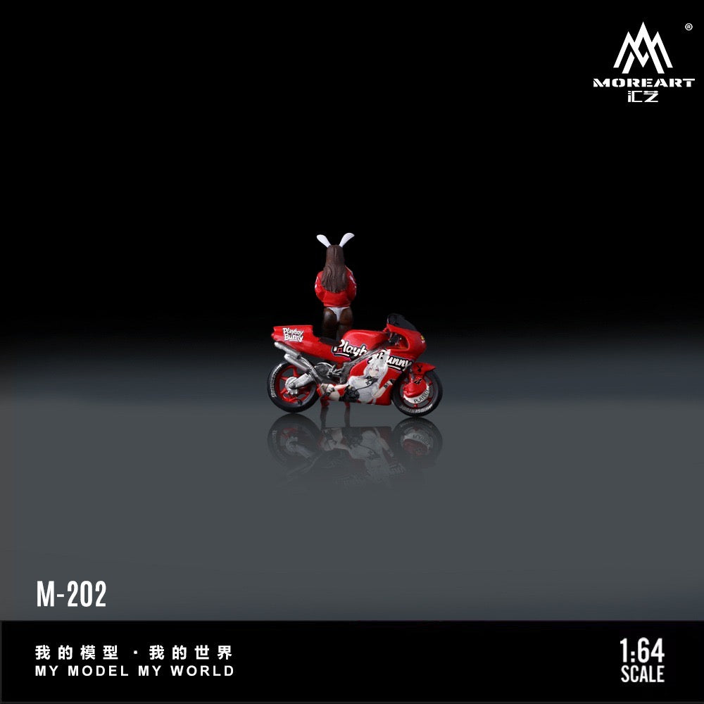 (Pre-Order) (MO222202) Honda Red Bunny Motorcycle with Figure Resin Model