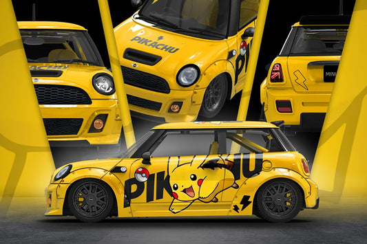 CoolCar 1:64 MINI Cooper Pikachu Painted Alloy Car Model (CC643648) - Overview
