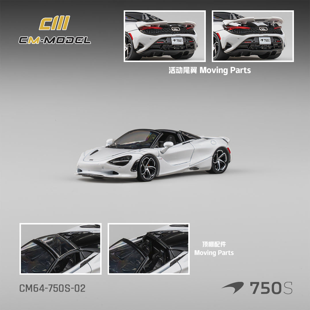 (Pre-Order)(CM64-750S-02) Mclaren 750S Spider Silica White