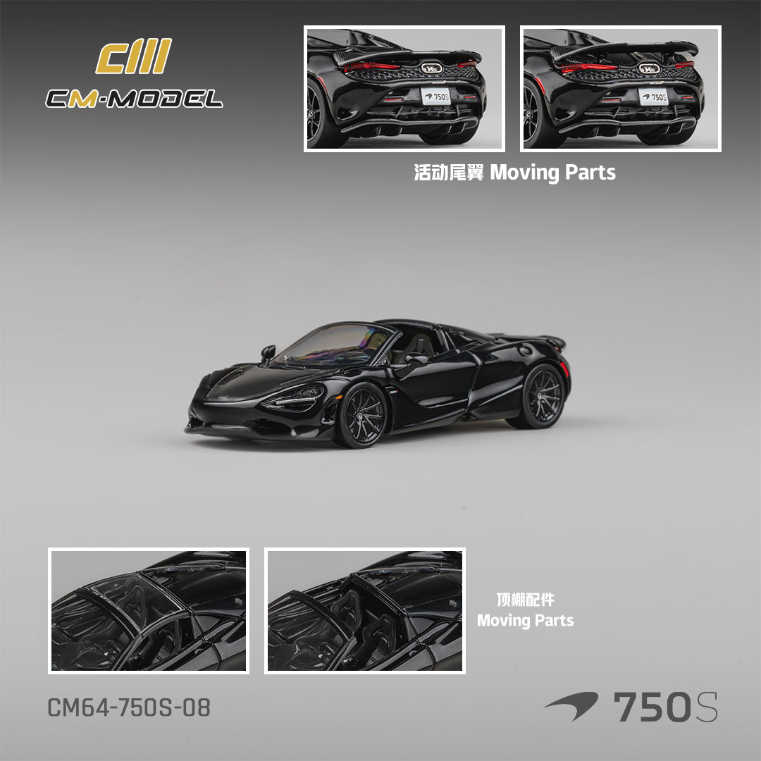(Pre-Order) (CM64-750S-08) Mclaren 750S Spider Onyx Black