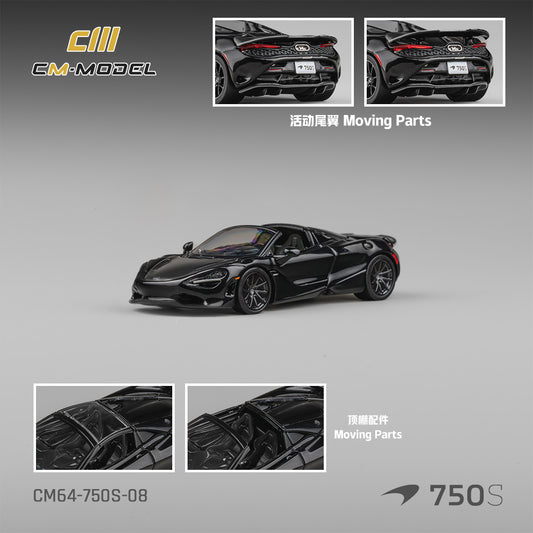 (Pre-Order) (CM64-750S-08) Mclaren 750S Spider Onyx Black