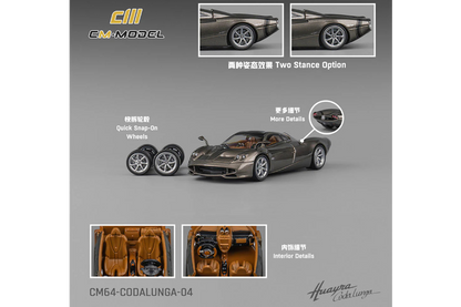 (CM64-Codalunga-04) - 1:64 Pagani Codalunga - Gunmetal Grey